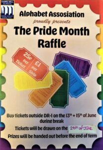 Pride month raffle poster